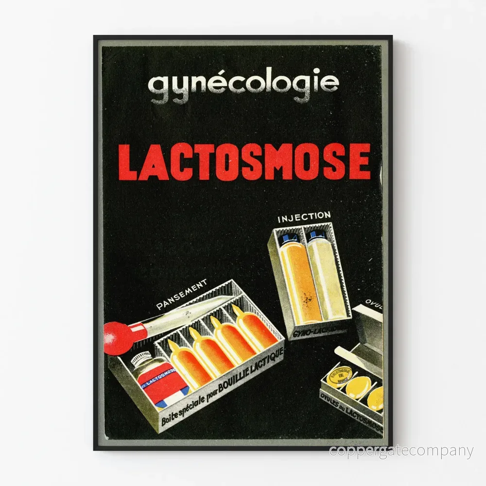 Vintage medicinsk poster Lactomose väggdekoration