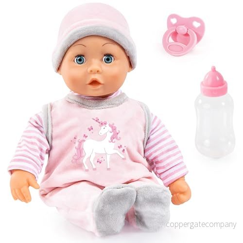 Bayer Design 93824CF babydocka, mjuk kropp, pratar, napp, flaska 4003336413106