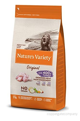Nature's Variety Original No Grain, Foder för medelstora och stora vuxna hundar, spannmålsfri med benfri kalkon, 2 kg 8410650271491