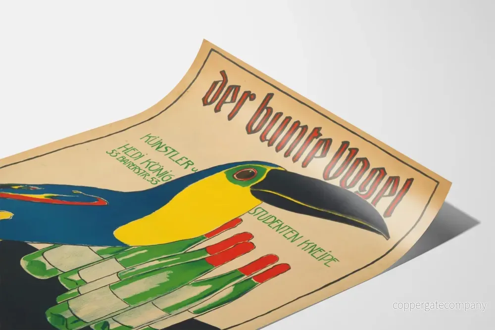 Väggposter Der Bunte Vogel - Färgglad och vintage design för konstnärlig inredning - Bild 3
