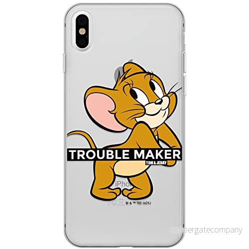 ERT GROUP mobiltelefonfodral för Apple Iphone XS Max originalt och officiellt licensierat Tom and Jerry mönster 012 Vit optimalt anpassad till formen på mobiltelefonen, gedeeltelijk transparant 5904805271045