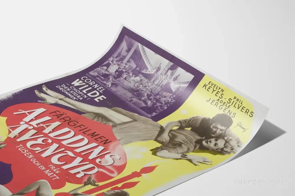 Vintageposter av Aladdins äventyr väggdekoration för biograf - Bild 3