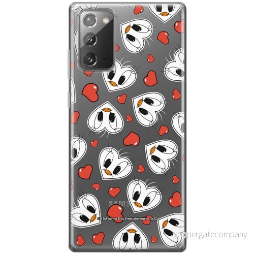 ERT GROUP mobiltelefonfodral för Samsung GALAXY NOTE 20 originalt och officiellt licensierat Looney Tunes mönster Tweety 018 anpassad till formen på mobiltelefonen, gedeeltelijk transparant 5905795122164