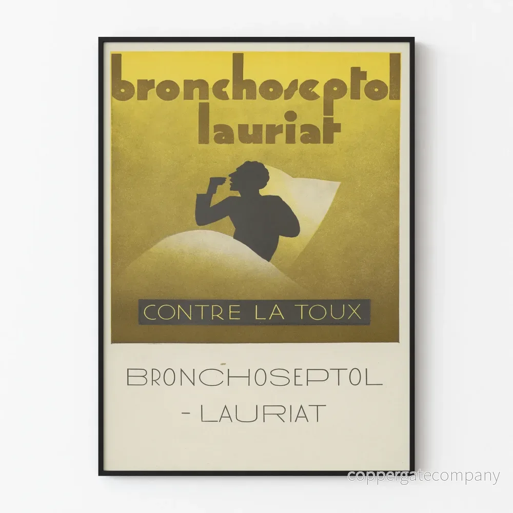 Vintageposter Bronchoseptol Lauriat mot hosta