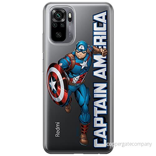 ERT GROUP mobiltelefonfodral för Xiaomi REDMI NOTE 10/ 10S originalt och officiellt licensierat Marvel mönster Captain America 030 anpassad till formen på mobiltelefonen, gedeeltelijk transparant 5904805321665
