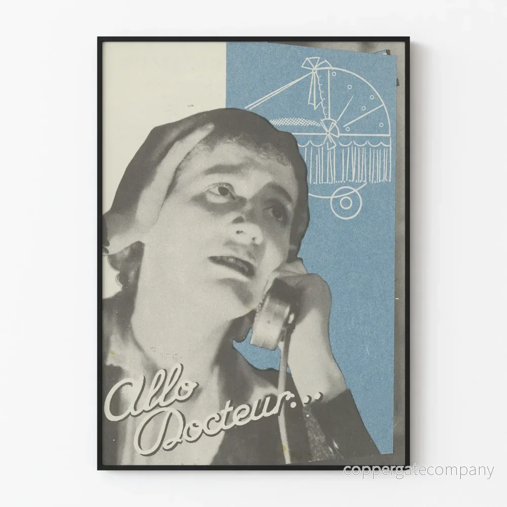 Vintageposter Allo Docteur för retro väggdekoration