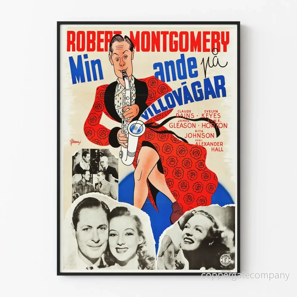 Vintageposter Here Comes Mr. Jordan - Retro Väggdekoration