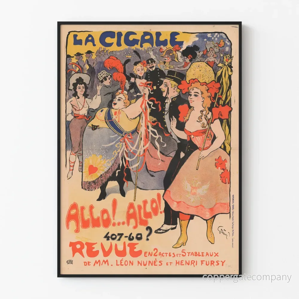 Vintageposter La Cigale Allo!..Allo! Teaterrecension