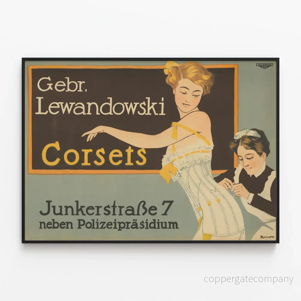 Vintageposter Korsetter Gebrüder Lewandowski