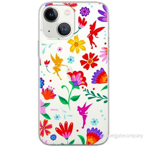 ERT GROUP mobiltelefonfodral för Iphone 13 originalt och officiellt licensierat Disney mönster Tinker Bell 001 Vit optimalt anpassad till formen på mobiltelefonen, gedeeltelijk transparant 5903932832303