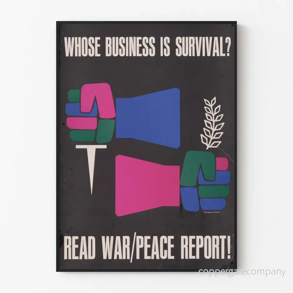 Väggposter "Whose Business is Survival" – Grafisk stil och visuellt intryck