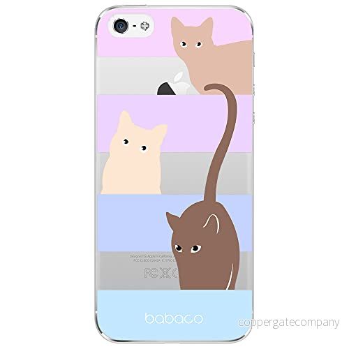ERT GROUP mobiltelefonfodral för Iphone 5/5S/SE originalt och officiellt licensierat Babaco mönster Cats 014 optimalt anpassad till formen på mobiltelefonen, gedeeltelijk transparant 5905131067227