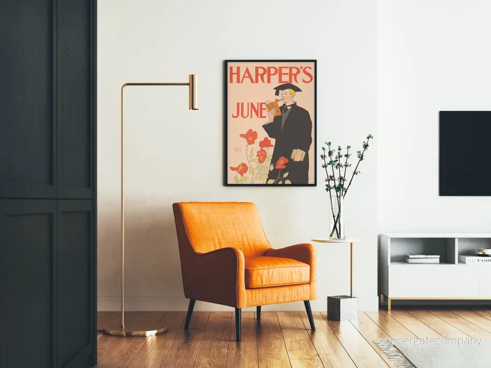 Vintageposter Harper's juni med student i toga och pipa - Bild 2