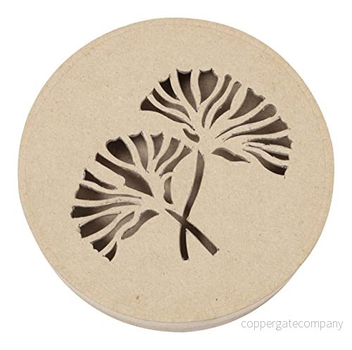 Décopatch BT076C Boîte végétale ronde à décorer en Papier mâché Brun individuelle Contenant 15x15x3 cm 3609510100766
