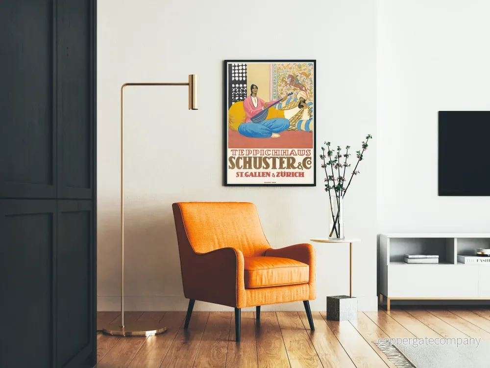 Vintageaffisch Teppichhaus Schuster & Co - Orientaliskt väggdekoration - Bild 2