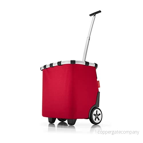 carrycruiser i rött bärbar shoppingvagn med robust aluminiumram, axelrem och avtagbar innerficka nät tillverkad av vattenavvisande material 4012013535338