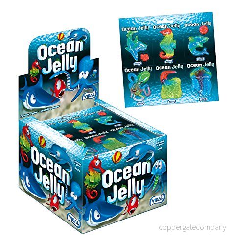 Vidal Ocean Jelly mjuk fruktgummi diskdisplay med 11 förpackningar 6 stycken, 1 pack (1 x 726 g) 8413178273961