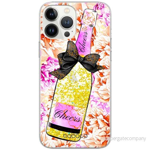 ERT GROUP mobiltelefonfodral för Apple Iphone 13 PRO originalt och officiellt licensierat Babaco mönster Champagne 004 Vit optimalt anpassad till formen på mobiltelefonen, med glitter overflow effekt 5904805764387