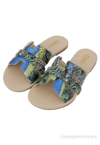 DOGO Kvinnors veganläder flerfärgade tofflor "All Beauty is in You" mönster, Material: Polyester, 36 EU 8680544271504