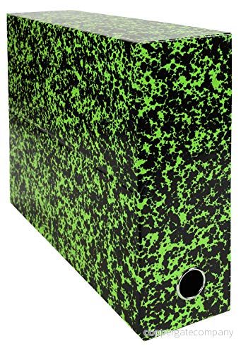 Exacompta Ref 89723E 1 Annonay transfer box i lackat tryckt papper 90 mm rygg Med en metallögla För A4 format Mått 25,5 x 34 9 cm Färg grön Levereras monterad 3130630897231