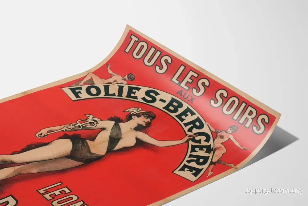 Vintageposter Folies Bergère Leona Dare för väggdekoration - Bild 3