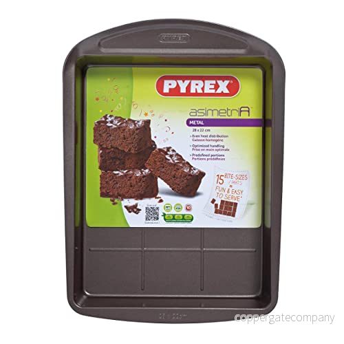 Pyrex 8013126.0 asimetrisk brownie form stål choklad 28 x 22 cm 3426470271691