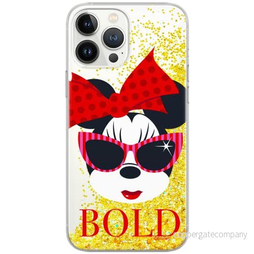 ERT GROUP mobiltelefonfodral för Apple Iphone 13 PRO originalt och officiellt licensierat Disney mönster Minnie 045 Vit optimalt anpassad till formen på mobiltelefonen, med glitter overflow effekt 5904805761584