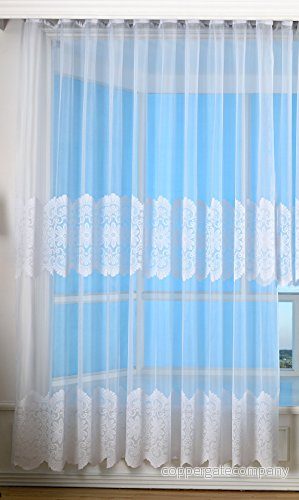 Bogenstore barockgardin jacquard, 245 x 450, blommönster, vit, veckband, universalband, butik, 13117 4041984923295