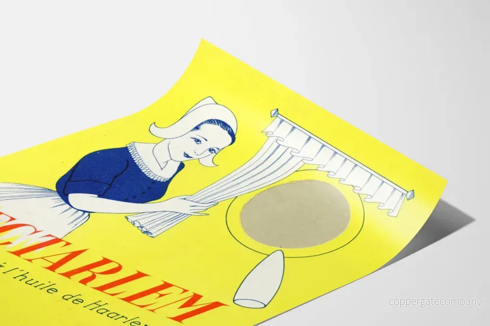 Vintageposter Rectarlem - Retro väggdekoration i gult och blått - Bild 3