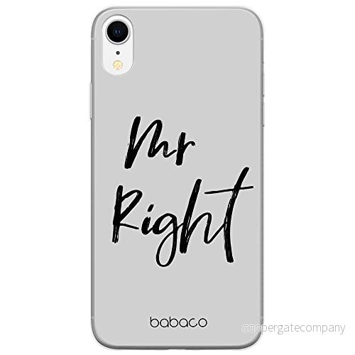 ERT GROUP mobiltelefonfodral för Apple Iphone XR originalt och officiellt licensierat Babaco mönster Mr Right 001 Vit optimalt anpassad till formen på mobiltelefonen, fodral tillverkad av TPU plast 5904805050817