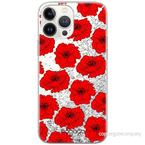 ERT GROUP mobiltelefonfodral för Apple Iphone 13 PRO originalt och officiellt licensierat Babaco mönster Flowers 018 Vit optimalt anpassad till formen på mobiltelefonen, med glitter overflow effekt 5904805762505