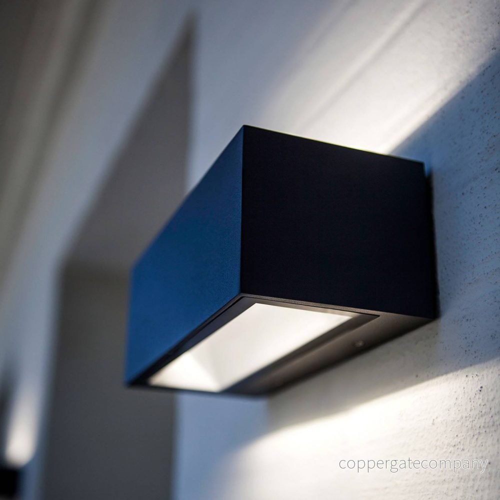 LUTEC LED utomhusvägglampa Gemini 22 cm 3 000 K svart 6939412011639