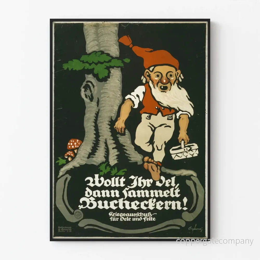 Vintageekologiskt ekolloninsamlarposter för oljor och fetter