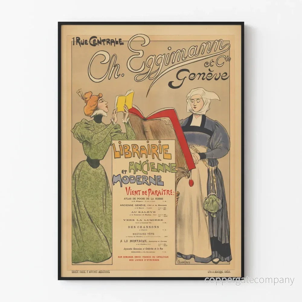 Vintageposter från bokhandeln Ch. Eggimann Genève