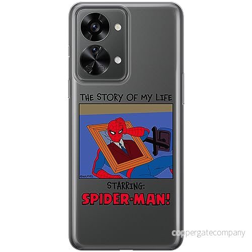 ERT GROUP mobiltelefonfodral för OnePlus NORD 2T 5G originalt och officiellt licensierat Marvel mönster Spider Man 036 optimalt anpassad till formen på mobiltelefonen, gedeeltelijk transparant 5905795012335