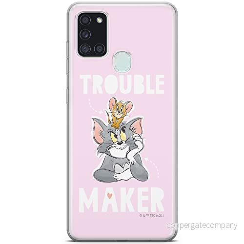 ERT GROUP mobiltelefonfodral för Samsung A21s originalt och officiellt licensierat Tom and Jerry mönster 006 optimalt anpassad till formen på mobiltelefonen, fodral tillverkad av TPU plast 5904805253737