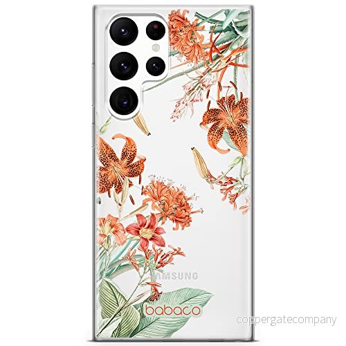 ERT GROUP mobiltelefonfodral för Samsung S22 ULTRA originalt och officiellt licensierat Babaco mönster Flowers 057 optimalt anpassad till formen på mobiltelefonen, gedeeltelijk transparant 5905131364838