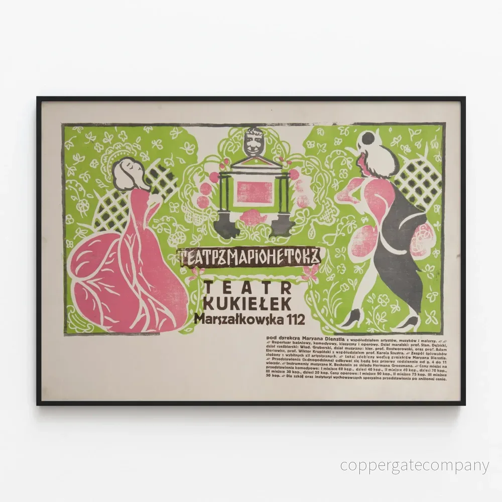 Vintageaffisch för marionetteteatern Teatr Kukiełek
