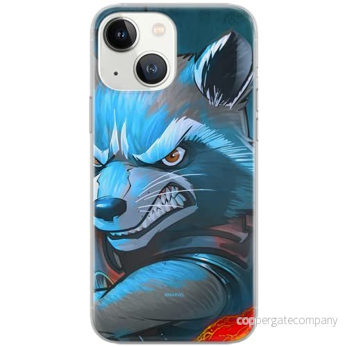 ERT GROUP mobiltelefonfodral för Iphone 13 originalt och officiellt licensierat Marvel mönster Rocket 005 Vit optimalt anpassad till formen på mobiltelefonen, fodral tillverkad av TPU plast 5903932922141