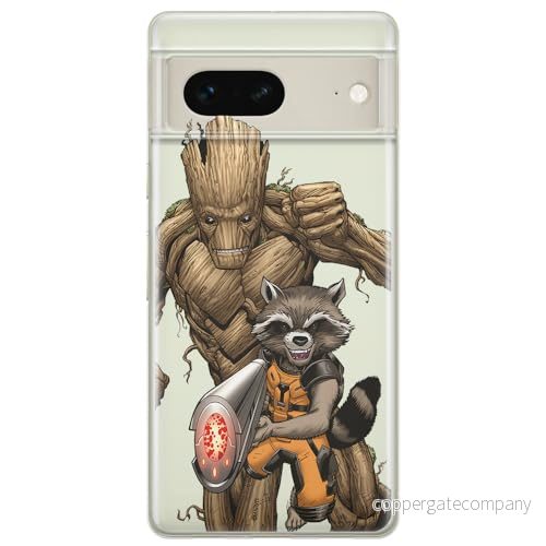 ERT GROUP mobiltelefonfodral för Google PIXEL 7 originalt och officiellt licensierat Marvel mönster Guardians of the Galaxy 002 anpassad till formen på mobiltelefonen, gedeeltelijk transparant 5905795159887