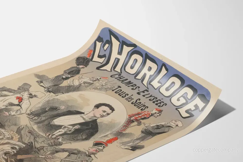 Vintageposter L'Horloge Déramé - Väggdekoration teater Paris - Bild 3