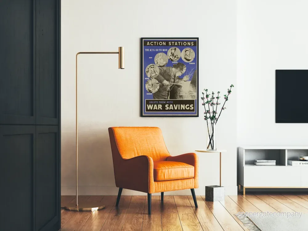 Vintageposter Action Stations - Krigsbesparingar - Bild 2