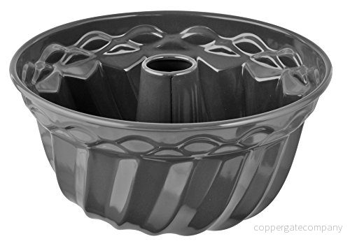 Dr. Oetker Gugelhupfform Ø 22 cm exklusiv, traditionell bakform för läcker Gugelhupf, kakform med emaljtätning (färg: gråbrun/kräma), kvantitet: 1 st 4044935045275