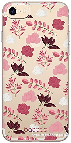 ERT GROUP mobiltelefonfodral för Apple Iphone 7/8/ SE 2/ 3 originalt och officiellt licensierat Babaco mönster Flowers 020 Vit anpassad till formen på mobiltelefonen, gedeeltelijk transparant 5903932639827
