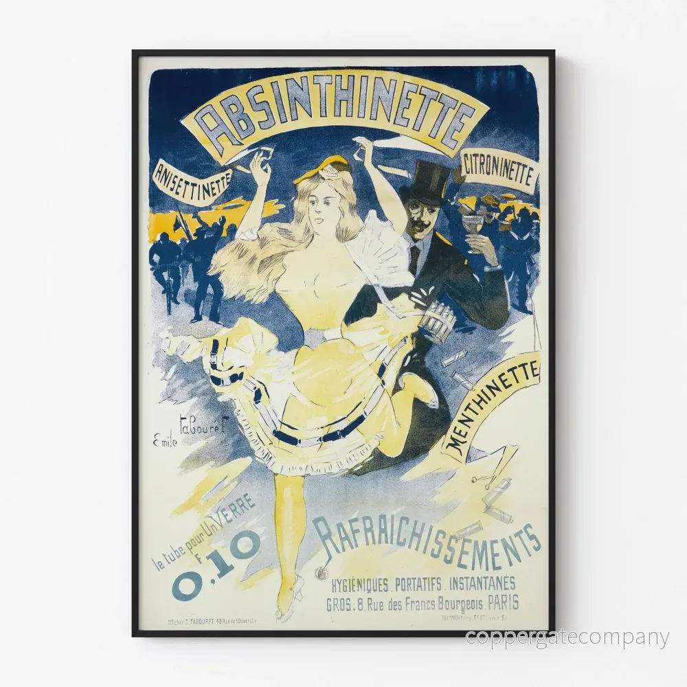 Vintageposter Absinthe Absinninette väggdekoration retro