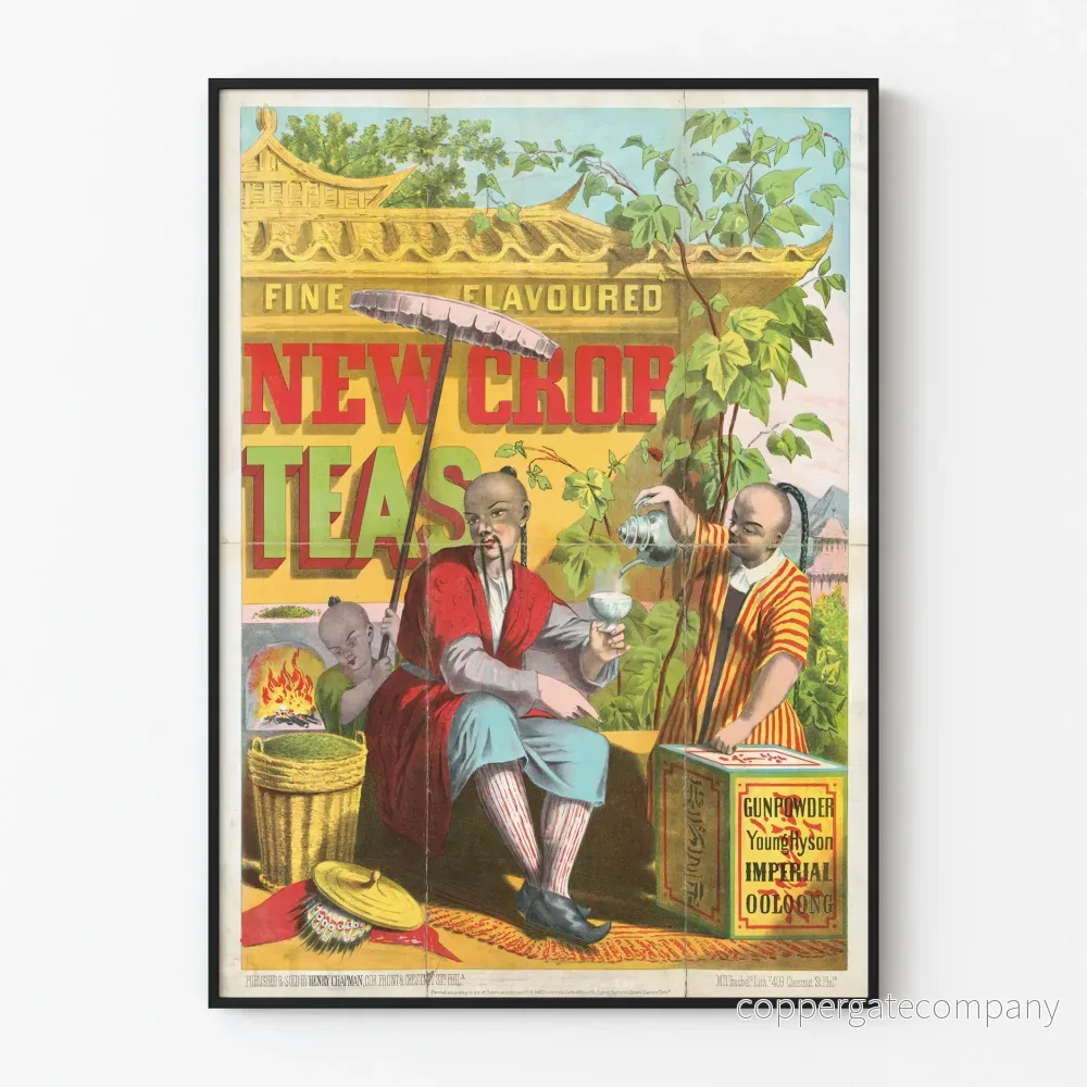 Vintageposter i orientaliskt stil av New Crop Teas