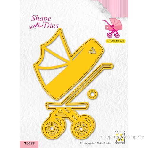 Nellie's Choice Stamping Die Stansmall och Prägling Barnvagn Cutting Skärschablon på 8 x cm för Korttillverkning, Pyssel, Scrapbooking, Hantverk Lämplig Stansmaskiner 8716052242795