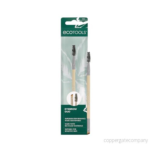 EcoTools Wenkbrauwborstel Duo, tam, sculpt & Fill in Brows, Multifunctioneel voor wenkbrauwgel, poeder en crème, dubbele uiteinden spoel hoekbrushkwast, milieuvriendelijk, dierproefvrij 79625440676