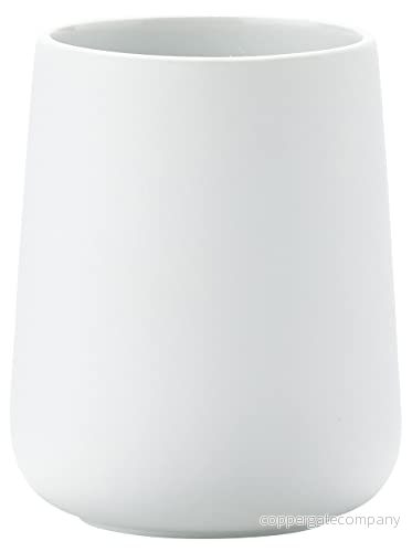 Zone Denmark Nova tandborstmugg, tandborstmugg i porslin med soft touch beläggning, diameter 8 cm, höjd 10 vit 5708760574773