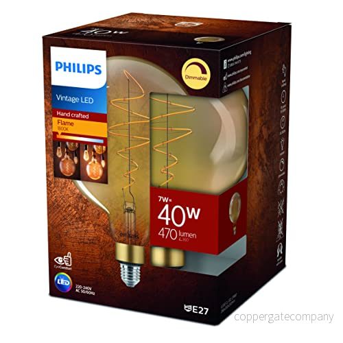 Philips LED glödlampa Classic Giant G200 7W/818 (40W) Gold Dimmable E27 8719514313781